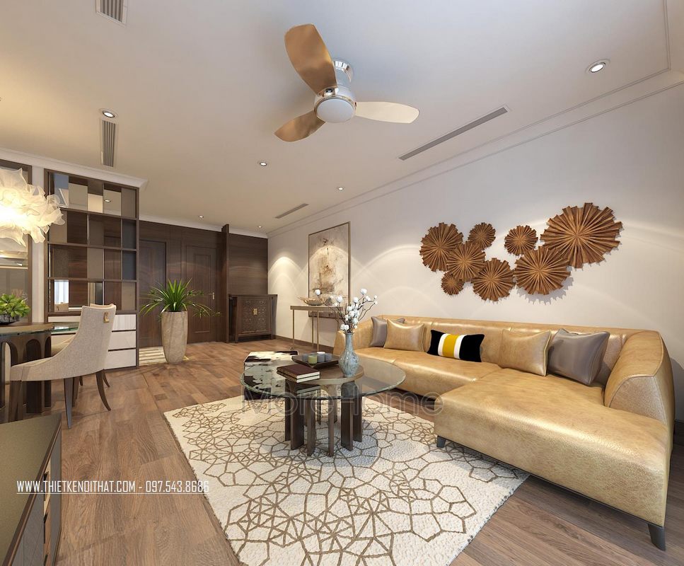 Thiết kế nội thất phòng khách chung cư Gardenia Mỹ Đình Nam Từ Liêm Hà Nội